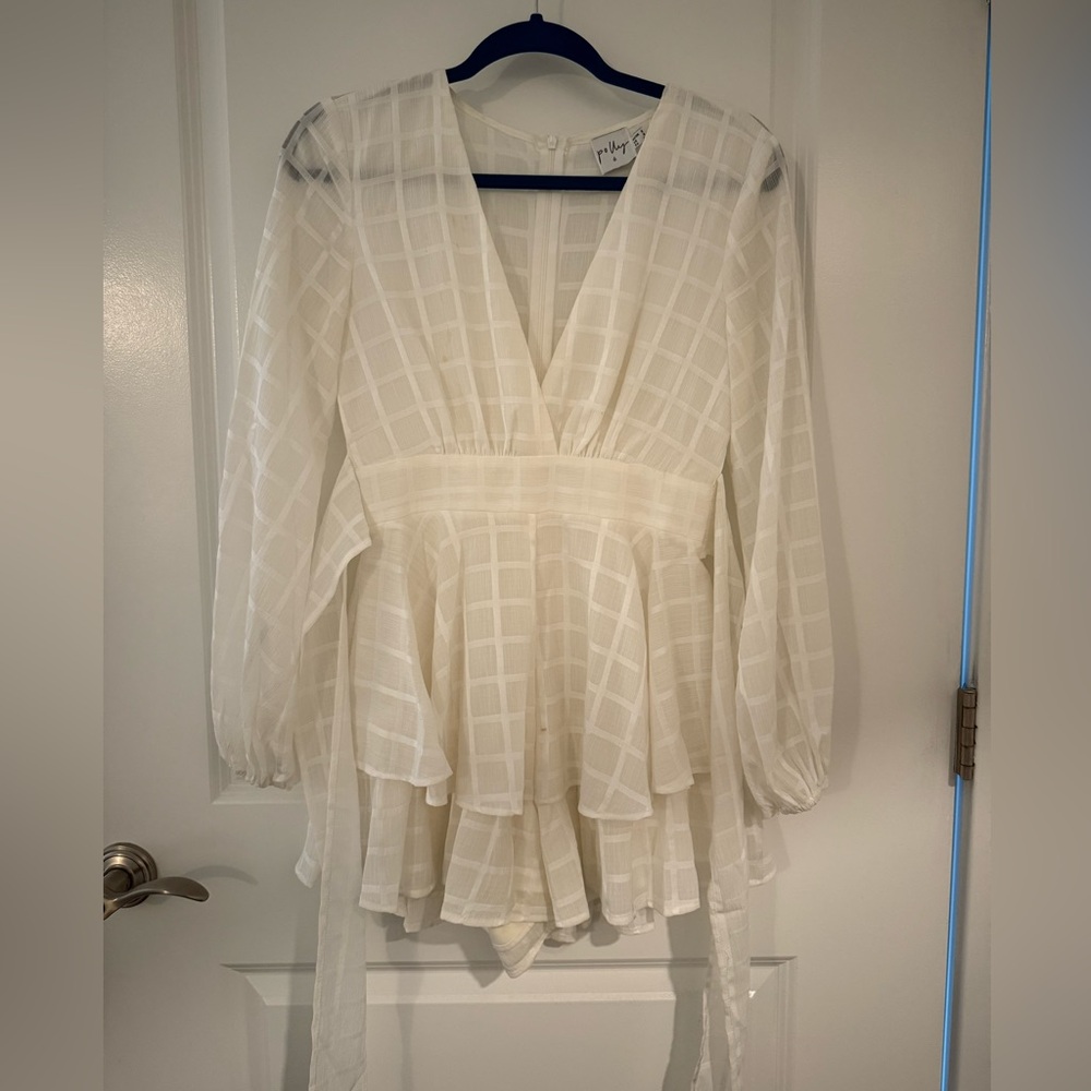 a new day White Checkered V-Neck Blouse